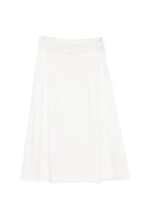 Posse Harriet eyelet-embroidered long skirt - White