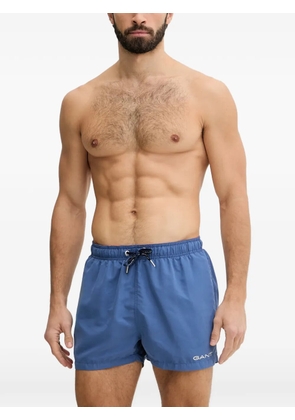 Gant logo-print drawstring swim shorts - Blue