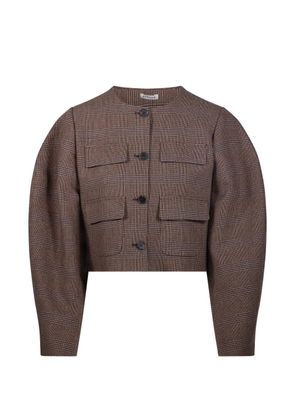 P.A.R.O.S.H. check cropped jacket - Brown