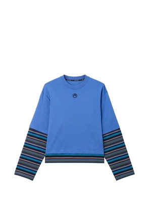 Marine Serre layered-sleeve moon-patch T-shirt - Blue