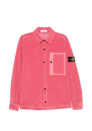 Stone Island corduroy-texture chest-pocket shirt - Pink