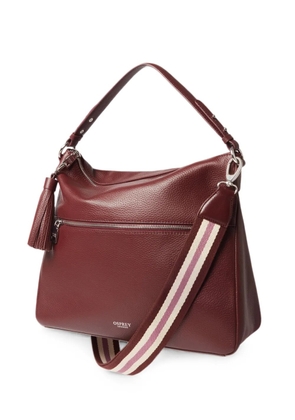 Osprey The Stella tassel-detail grained-leather shoulder bag - Red