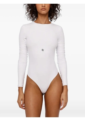 God Save Queens logo-print long-sleeve bodysuit - White