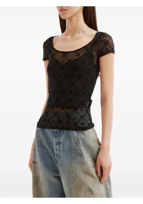 Marine Serre Moon Diamant mesh T-shirt - Black