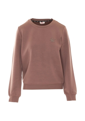 LIU JO sequin-logo sweatshirt - Brown