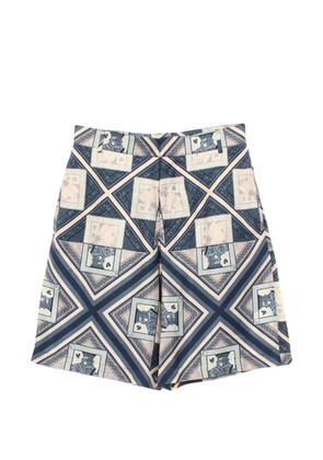 Christian Dior Pre-Owned x Kenny Scharf silk shorts - Blue