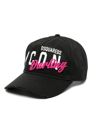 DSQUARED2 logo-print cotton baseball cap - Black