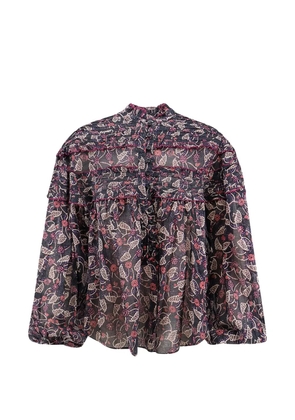 MARANT ÉTOILE Doane floral-print ruffled blouse - Black