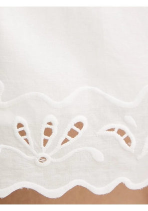 Bardot Aleria broderie-anglaise scalloped mini shorts - White