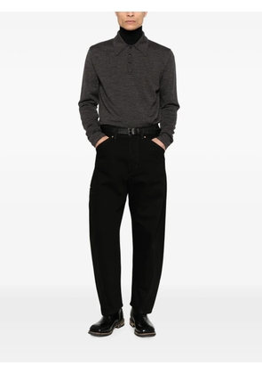 LEMAIRE long-sleeve wool polo shirt - Grey