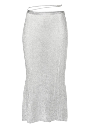 Jacquemus The Brilho lurex midi skirt - Silver