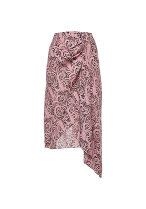 Maje printed asymmetric midi skirt - Pink