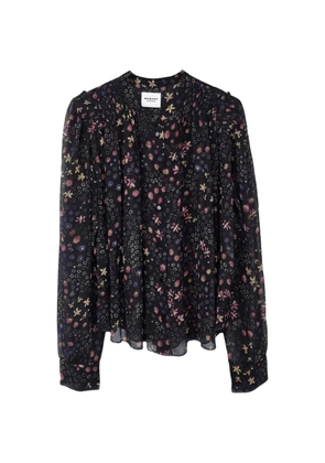 MARANT ÉTOILE floral-print silk-blend blouse - Black