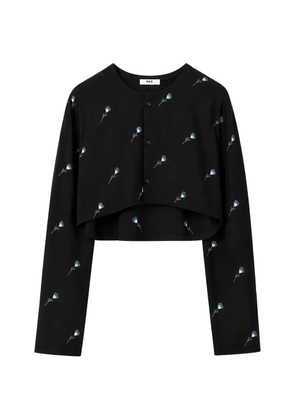 Rier Walker floral-embroidered shirt - Black