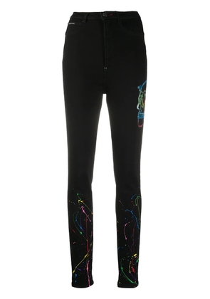 Philipp Plein crystal skull-embellished leggings - Black