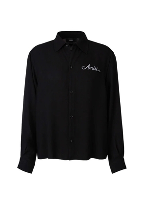 AMIRI logo-embroidered bandana-patch shirt - Black