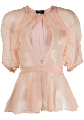 DSQUARED2 geometric cut-out blouse - Neutrals