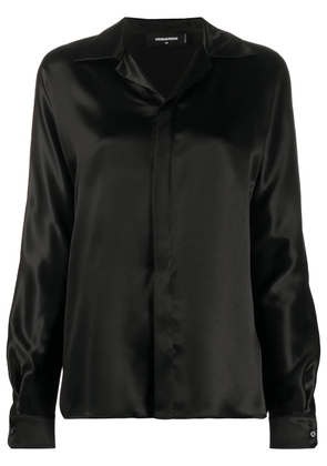 DSQUARED2 open collar silk shirt - Black