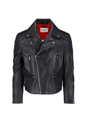 Givenchy quilted-shoulder leather jacket - Black