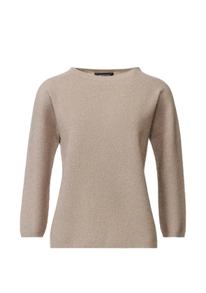 Fabiana Filippi ribbed-trim boat-neck sweater - Brown