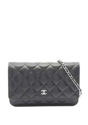 CHANEL Pre-Owned 2021-2026 CC Quilted Caviar Wallet on Chain crossbody bag - Black