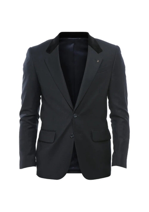 Corneliani velvet-collar blazer - Blue