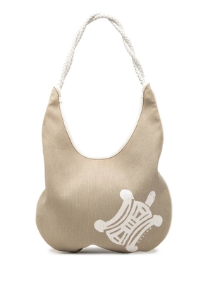 Celine Pre-Owned 2007 Canvas Turtle hobo bag - White