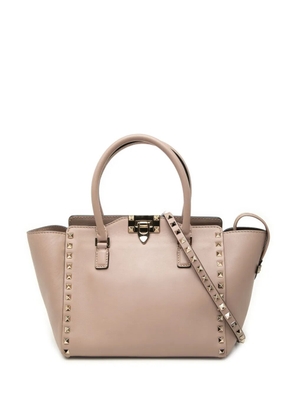 Valentino Garavani Pre-Owned 2000-2017 Small Leather Rockstud Double Handle Tote satchel - Brown