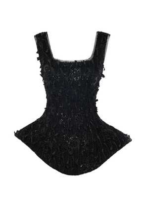 A.W.A.K.E. Mode sequin-embellished peplum top - Black