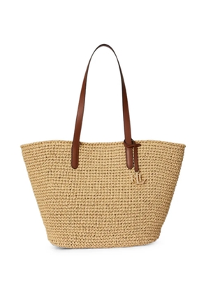 Lauren Ralph Lauren large Lainey woven shoulder bag - Neutrals