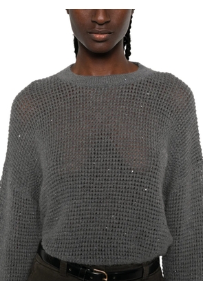 Peserico sequin-embellished open-knit sweater - Grey