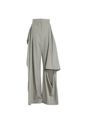 A.W.A.K.E. Mode draped slit-knee trousers - Grey