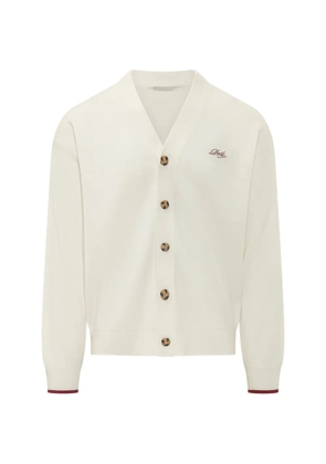 Drôle De Monsieur Funny embroidered-logo cardigan - Neutrals