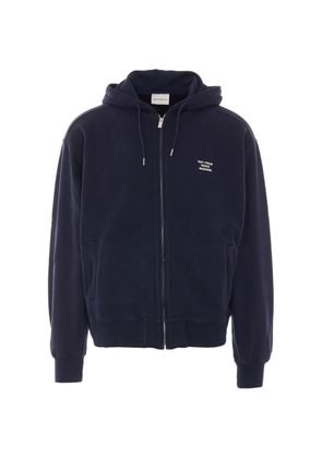 Drôle De Monsieur slogan-print zip-up hoodie - Blue