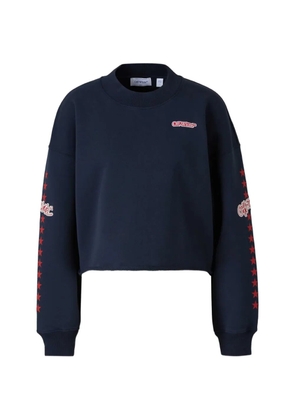 Off-White logo-embroidered star-print sweatshirt - Blue