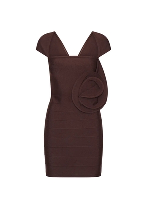 ROTATE BIRGER CHRISTENSEN rose cap-sleeve mini dress dark brown