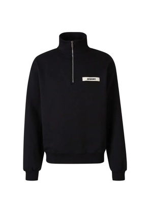 Jacquemus logo-patch quarter-zip sweater - Black