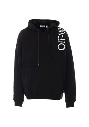Off-White logo-print drawstring hoodie - Black