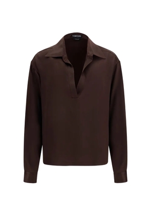 TOM FORD silk long-sleeve top - Brown