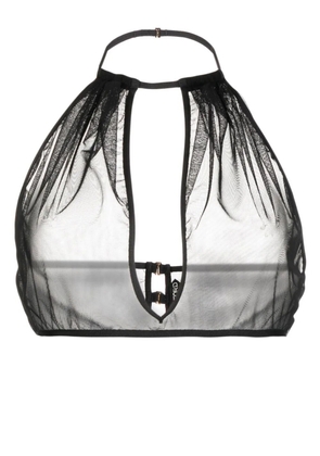 TOM FORD sheer halterneck cropped top - Black