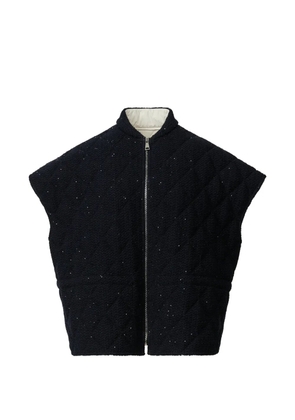 Fabiana Filippi sequin-embellished quilted coat - Blue