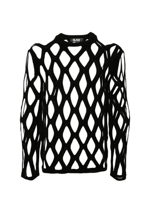Black Comme Des Garçons open-knit long-sleeve sweater