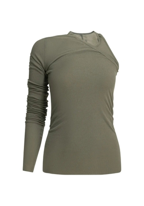 Rick Owens one-shoulder ribbed top - Green