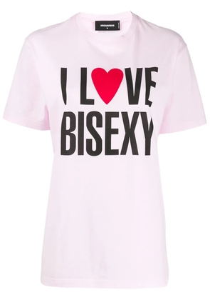 DSQUARED2 I love bisexy print T-shirt - Pink