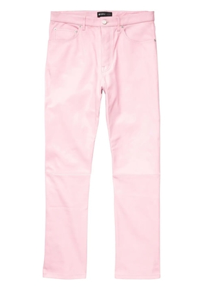 Purple Brand straight-leg leather trousers - Pink