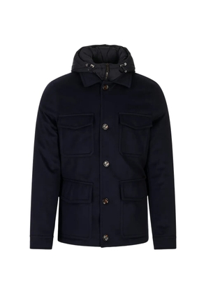 Moorer hooded multi-pocket jacket - Blue