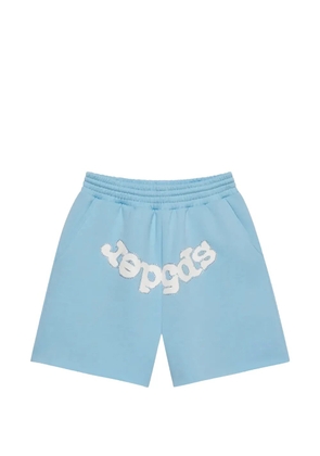 SP5DER logo-print jersey shorts - Blue