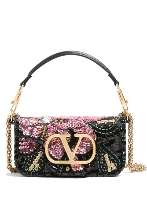 Valentino Garavani Locò small embroidered shoulder bag - Black