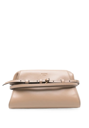 Moschino buckle-detail clutch bag - Neutrals