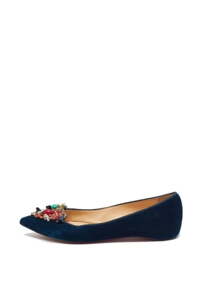 Christian Louboutin Pre-Owned Diva Cora velvet ballet flats - Blue